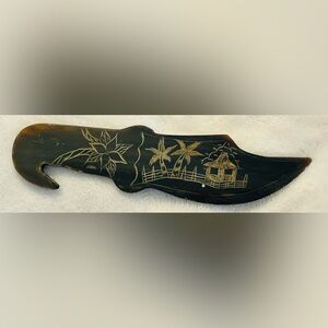 1945 WWII Philippine Carved Carabao Horn Letter Opener